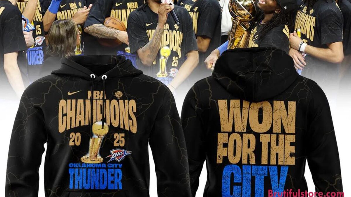 Oklahoma City Thunder 2025 NBA Champions Confetti Locker Room