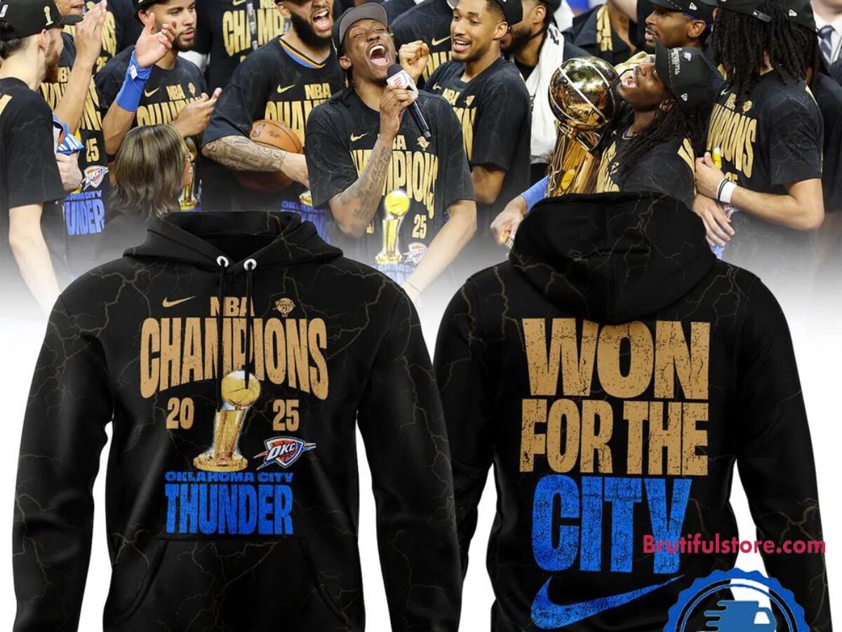 Oklahoma City Thunder 2025 NBA Champions Confetti Locker Room