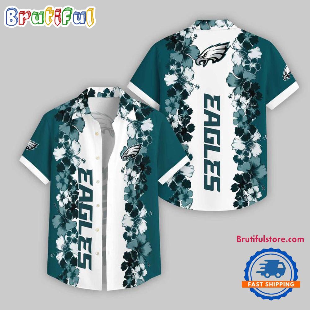 Philadelphia Eagles Flower Pattern Summer Beach Aloha Hawaii Shirt