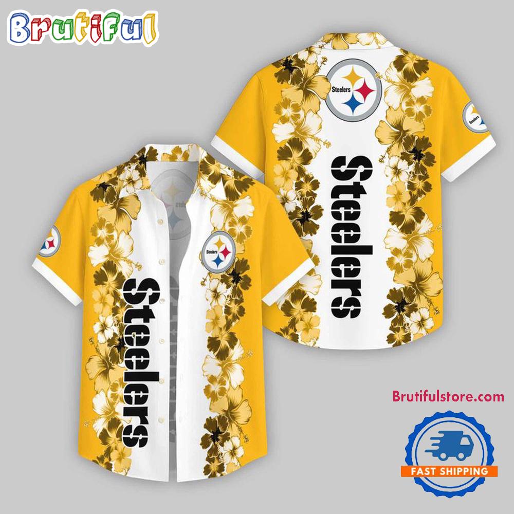 Pittsburgh Steelers Flower Pattern Summer Beach Aloha Hawaii Shirt