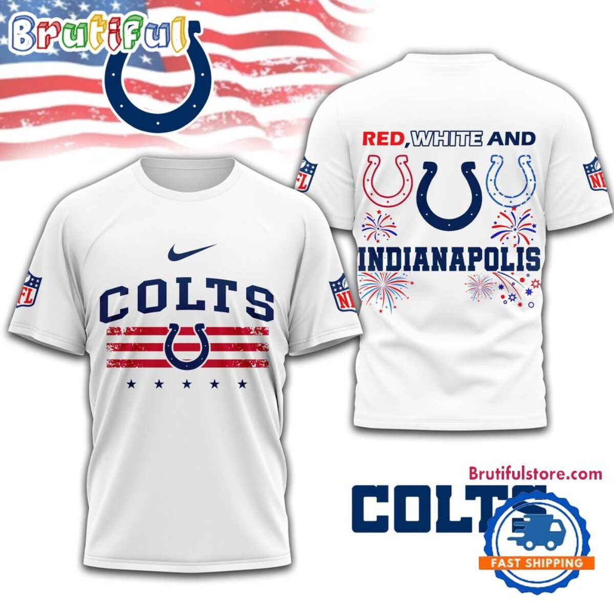 Red White And Indianapolis Colts 4th Of July Independence Day All