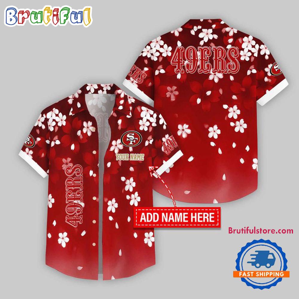 San Francisco 49ers Five-petaled Flower Pattern Hawaii Shirt