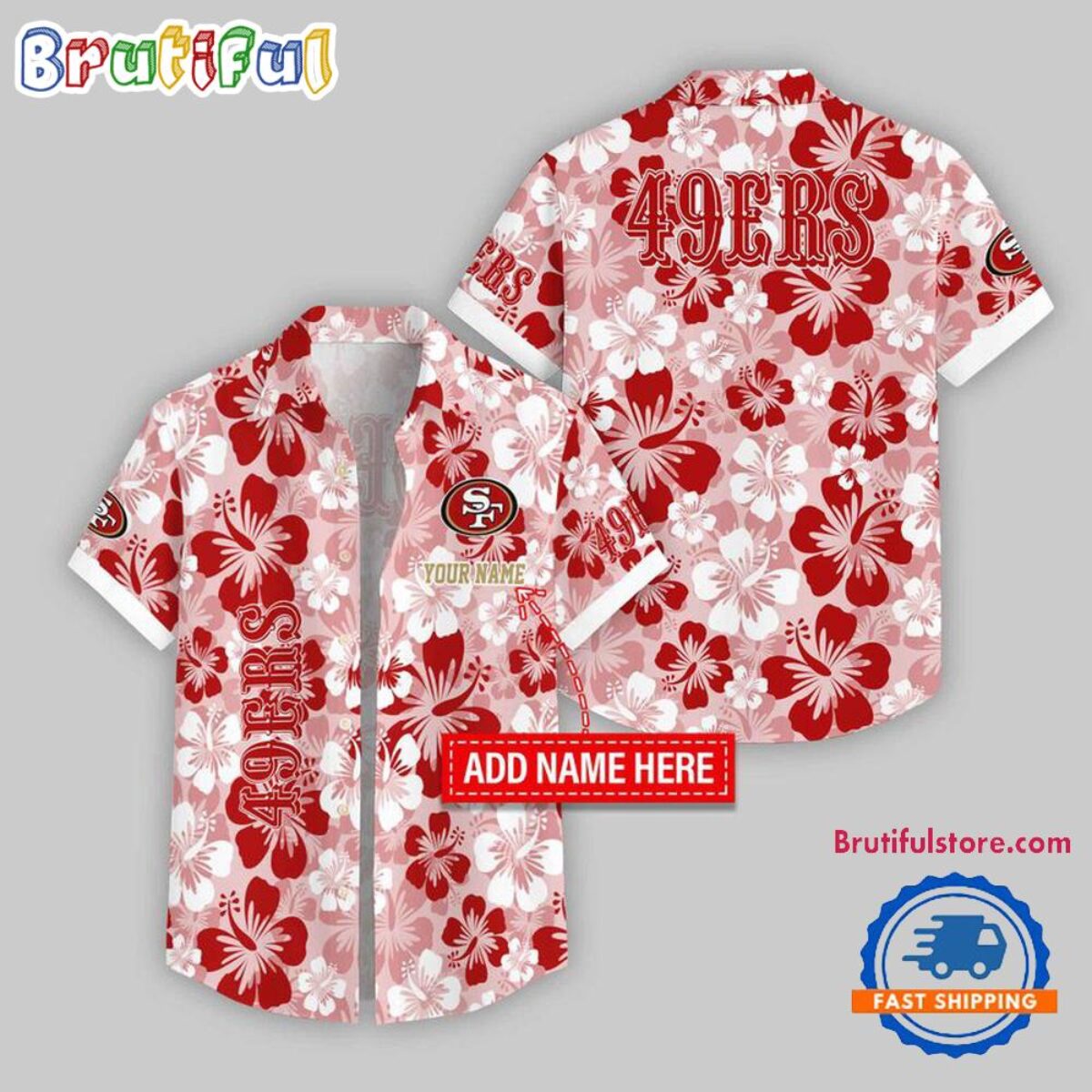 San Francisco 49ers Flower Palm Tree Aloha Hawaii Shirt