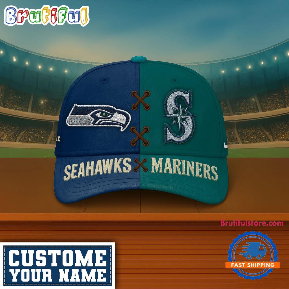 Seattle Seahawks x Seattle Mariners Sporty New Design Baseball Cap