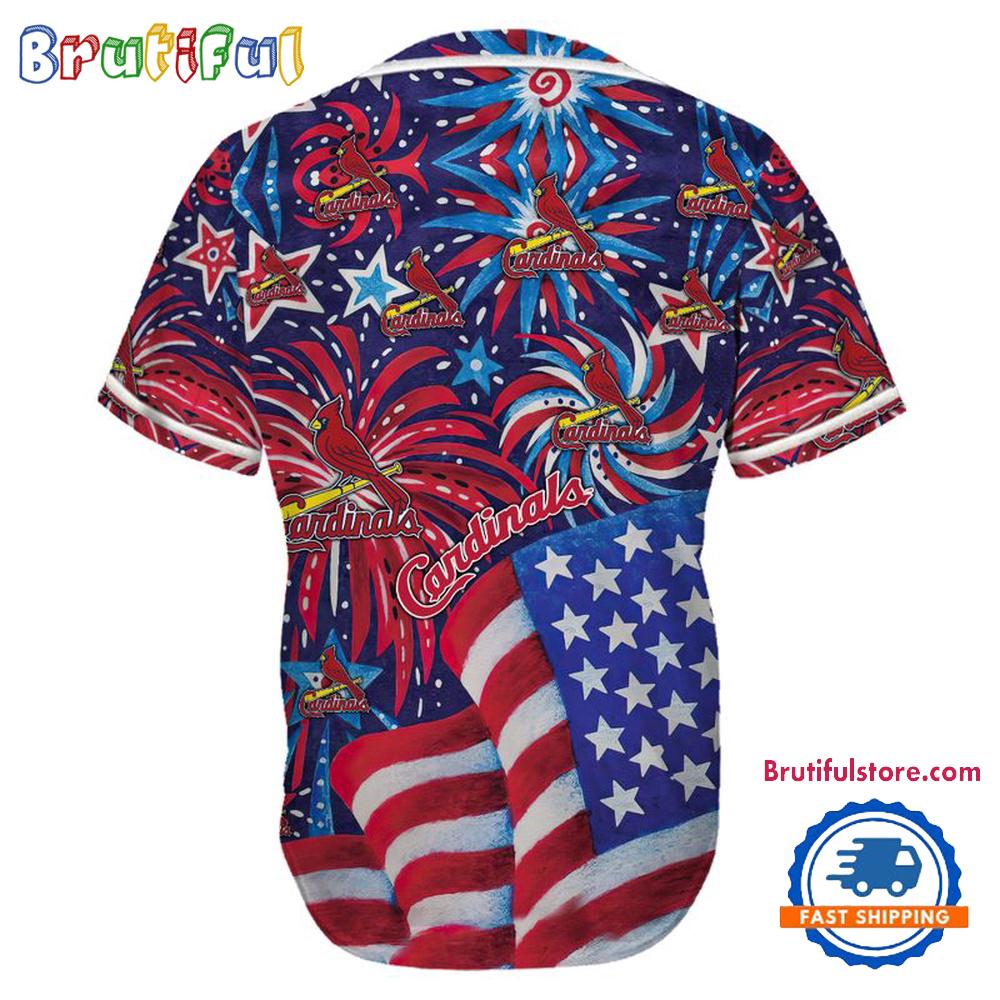 St. Louis Cardinals USA Flag Independence Day Baseball Jersey, Sport Team 4th of July Jersey
