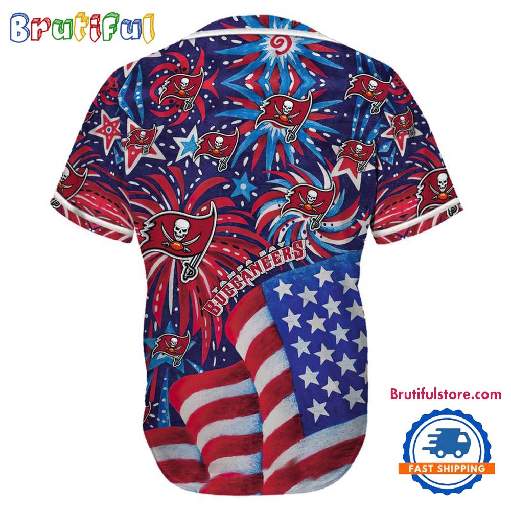 Tampa Bay Buccaneers USA Flag Independence Day Baseball Jersey, Sport Team 4th of July Jersey