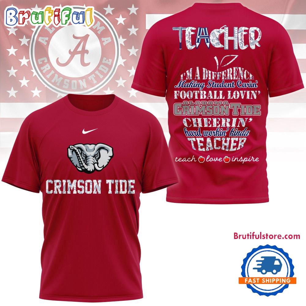 Alabama Crimson Tide Teacher Teach Love Inspire All Over Print Shirt