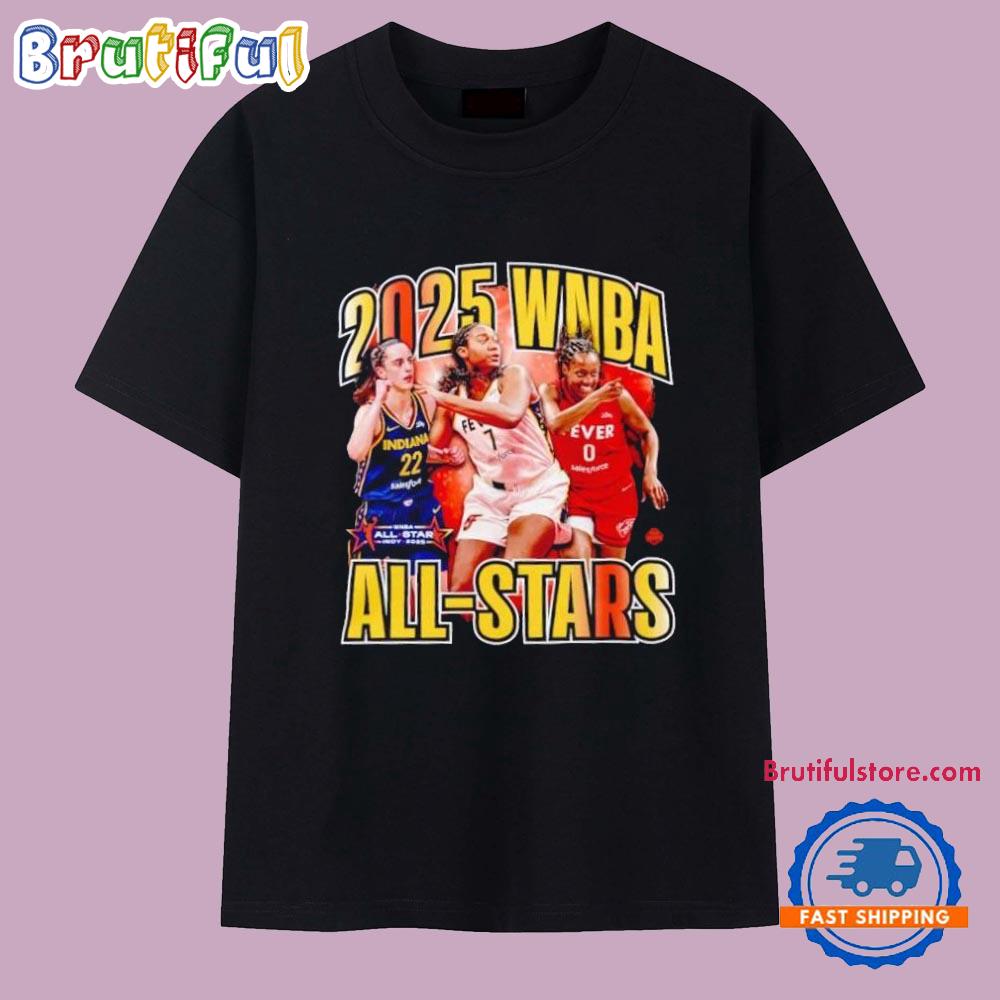 Aliyah Boston Kelsey Mitchell Caitlin Clark 2025 WNBA all stars Indiana Fever T Shirt