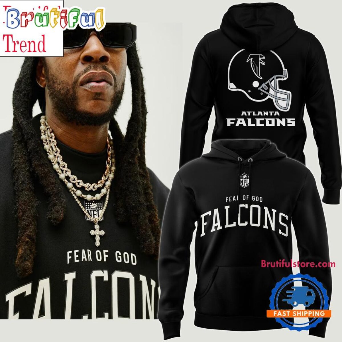 アトランタ ファルコンズ パーカー M Atlanta Falcons Fear of God x NFL Atlanta Capsule 2025 Hoodie