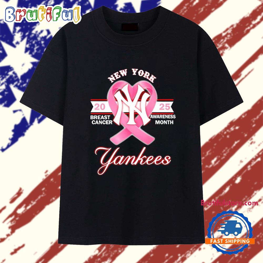 Breast Cancer Awareness Month 2025 New York Yankees Logo T Shirt