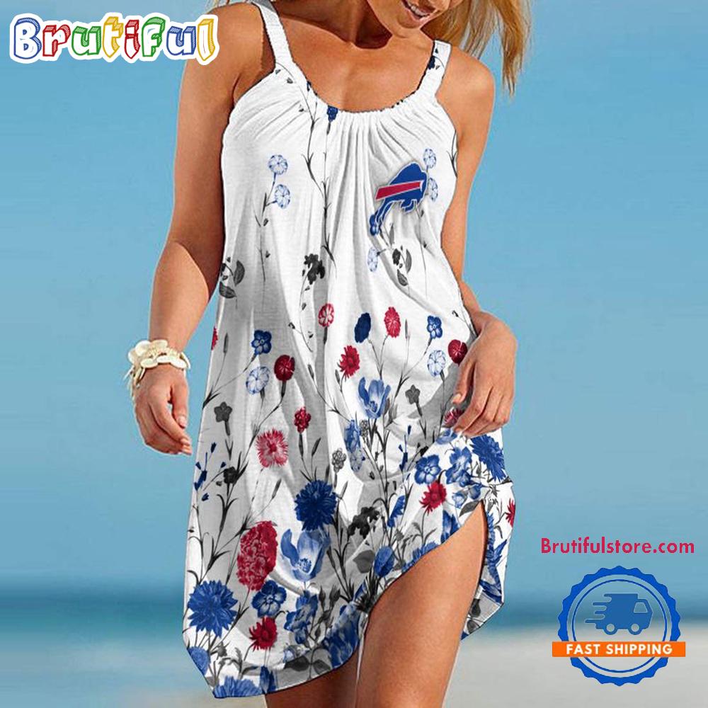Buffalo Bills Flower Summer Beach Sling Dress