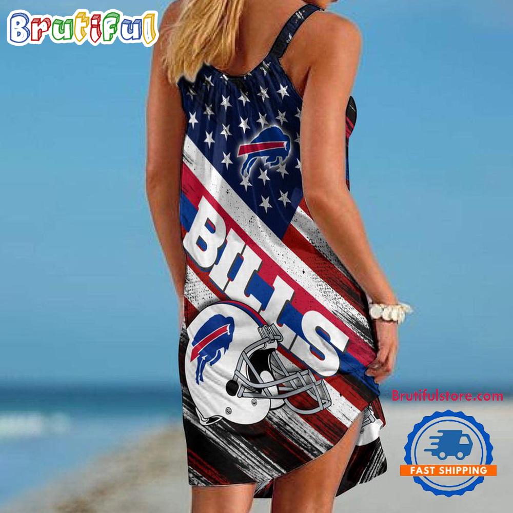 Buffalo Bills USA Independence Day Women's Summer Beach Sling Dress