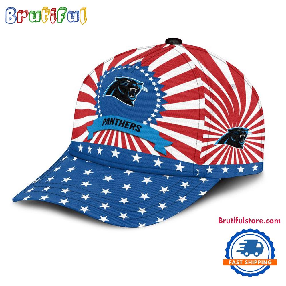 Carolina Panthers American Flag Pattern Independence Day Baseball Cap