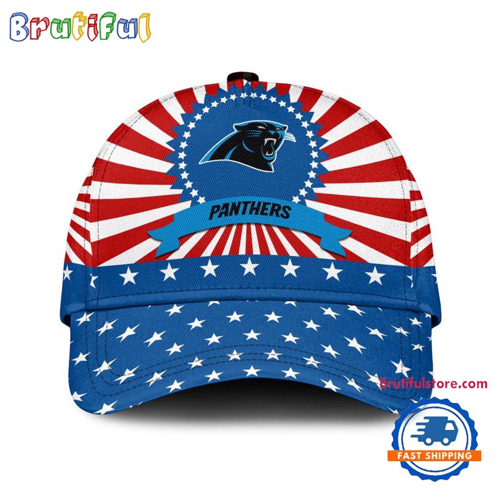 Carolina Panthers American Flag Pattern Independence Day Baseball Cap