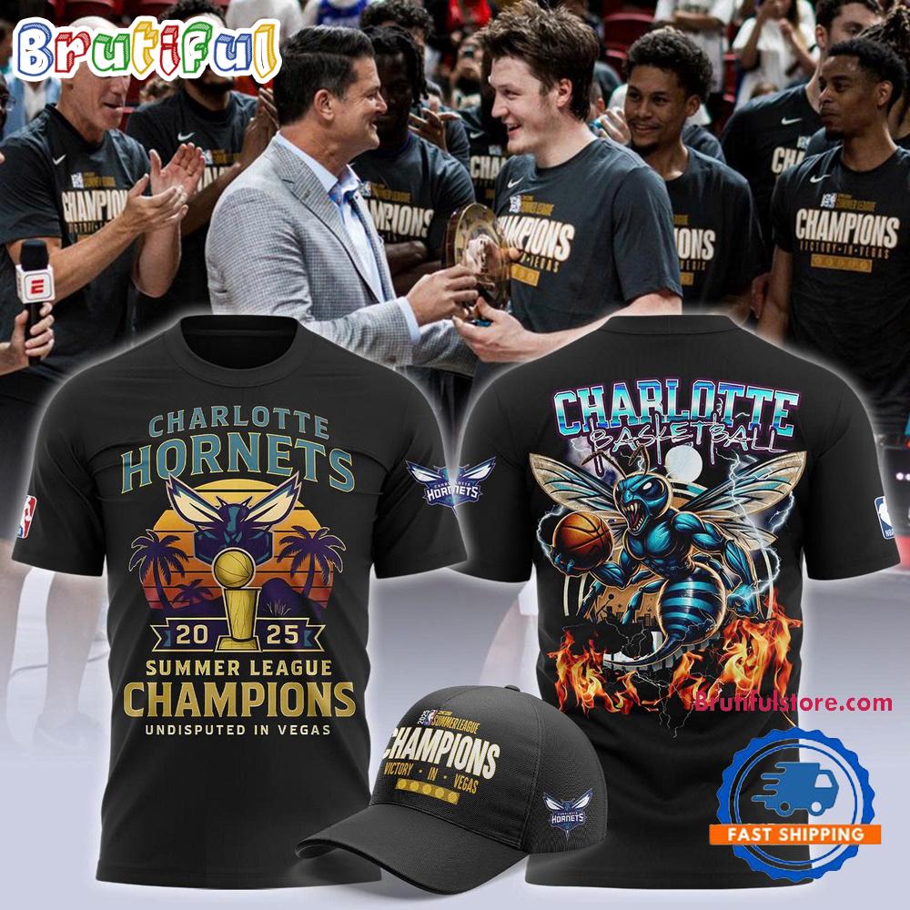 Charlotte Hornets 2025 NBA Summer League Champions New 3D Shirt