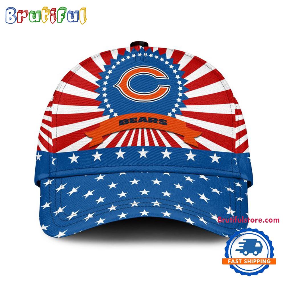 Chicago Bears American Flag Pattern Independence Day Baseball Cap