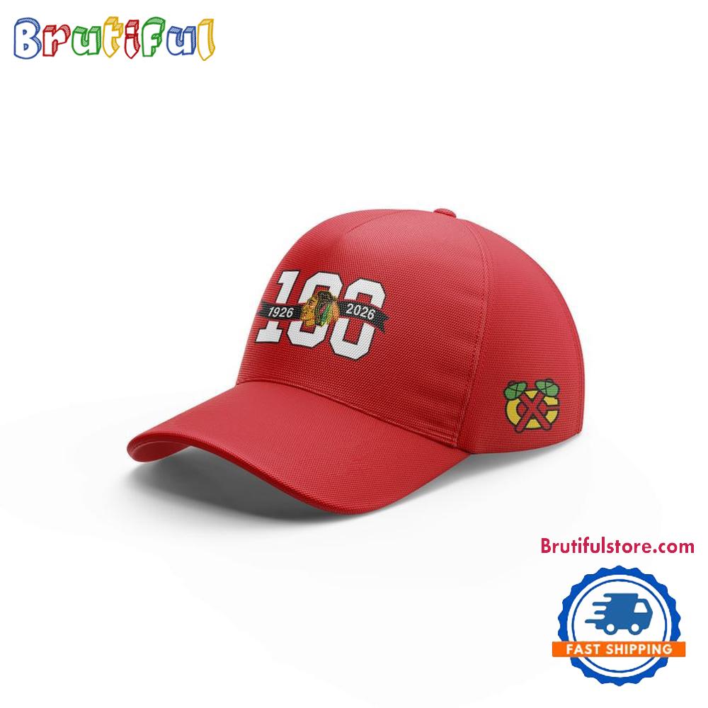 Chicago Blackhawks 100th Anniversary Baseball Cap