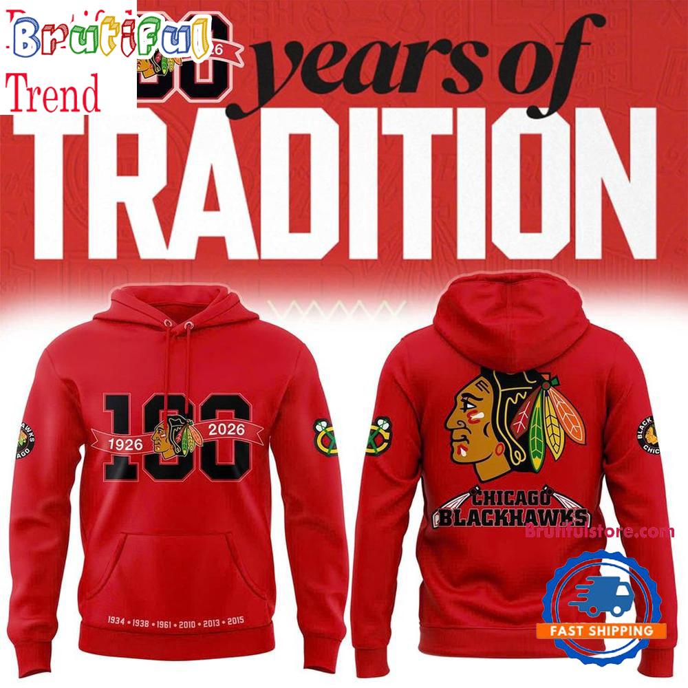 Chicago Blackhawks 100th Anniversary Hoodie Shirt
