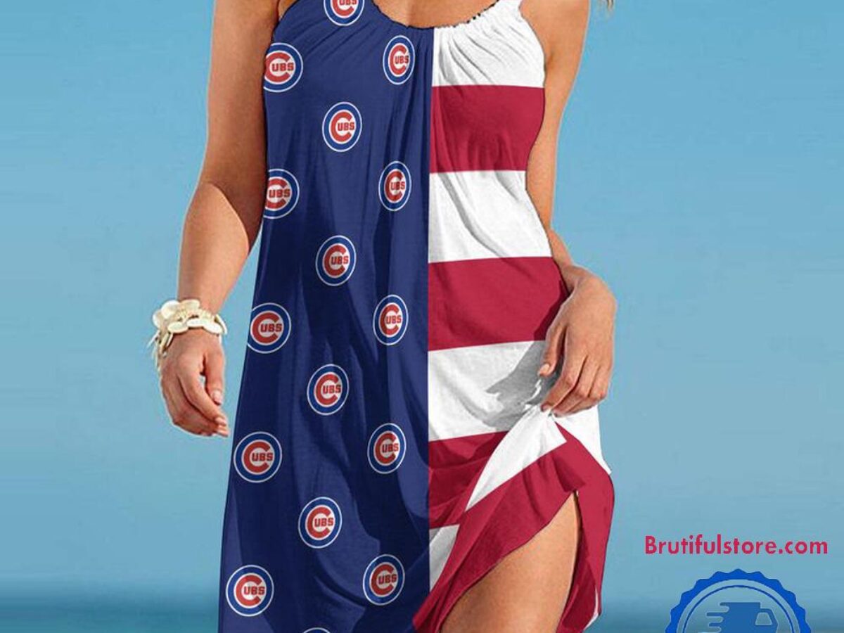 chicago cubs maxi dress Chicago Cubs inspired Toddler/Girls Dress - Size 18M