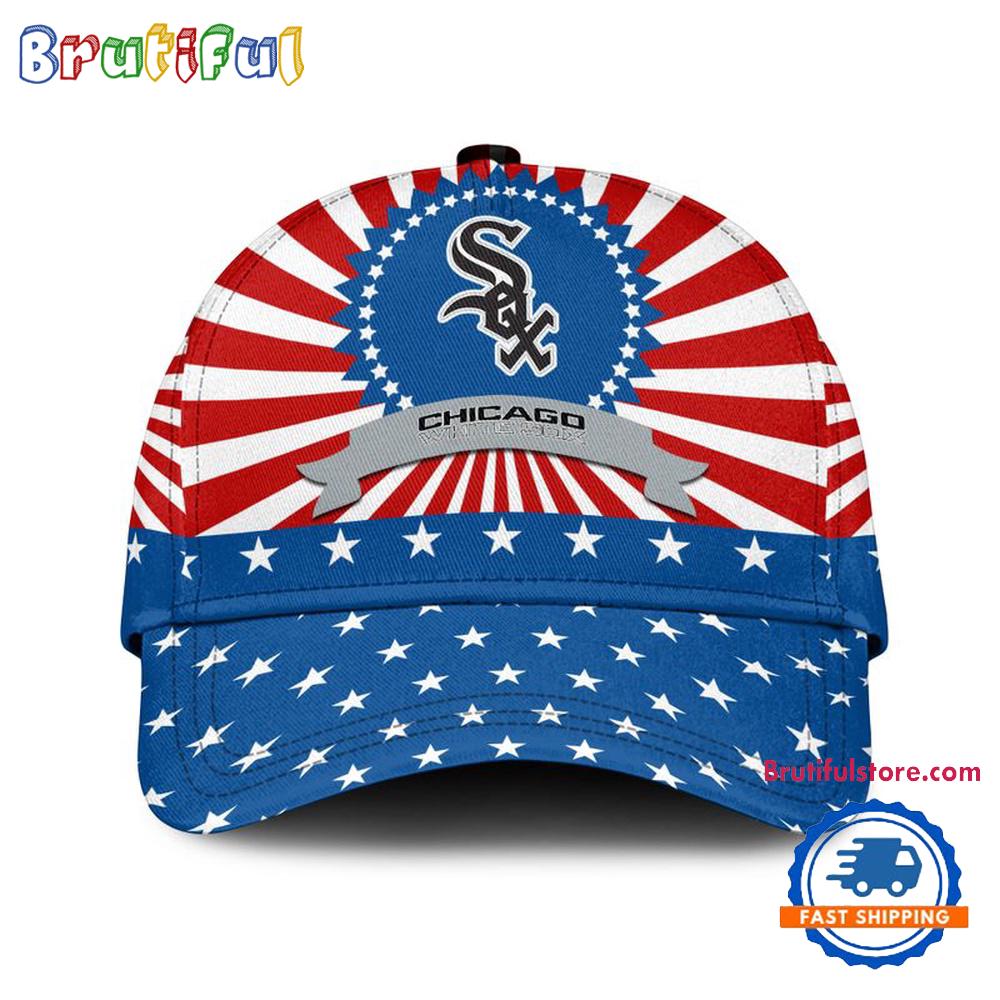 Chicago White Sox American Flag Pattern Independence Day Baseball Cap