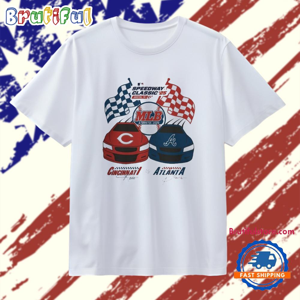 Cincinnati Reds vs. Atlanta Braves 2025 Speedway Classic Cars T Shirt