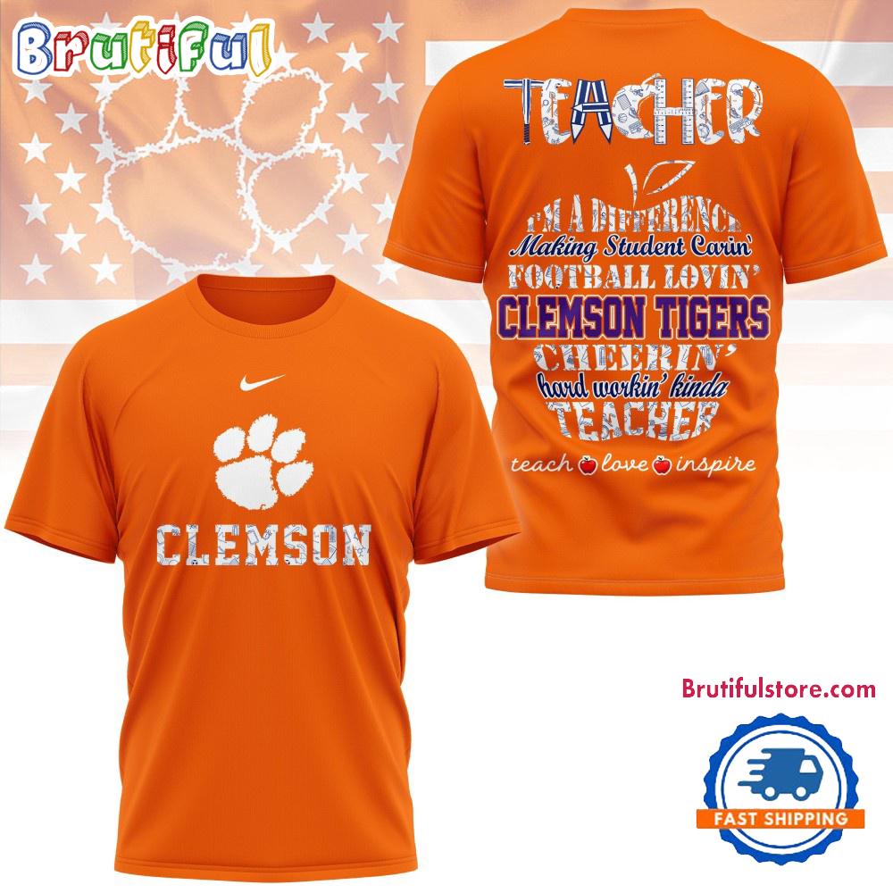 Clemson Tigers Teacher Teach Love Inspire All Over Print Shirt