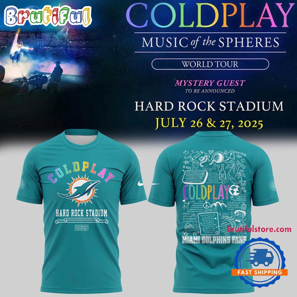 Coldplay x Miami Dolphins 2025 T Shir