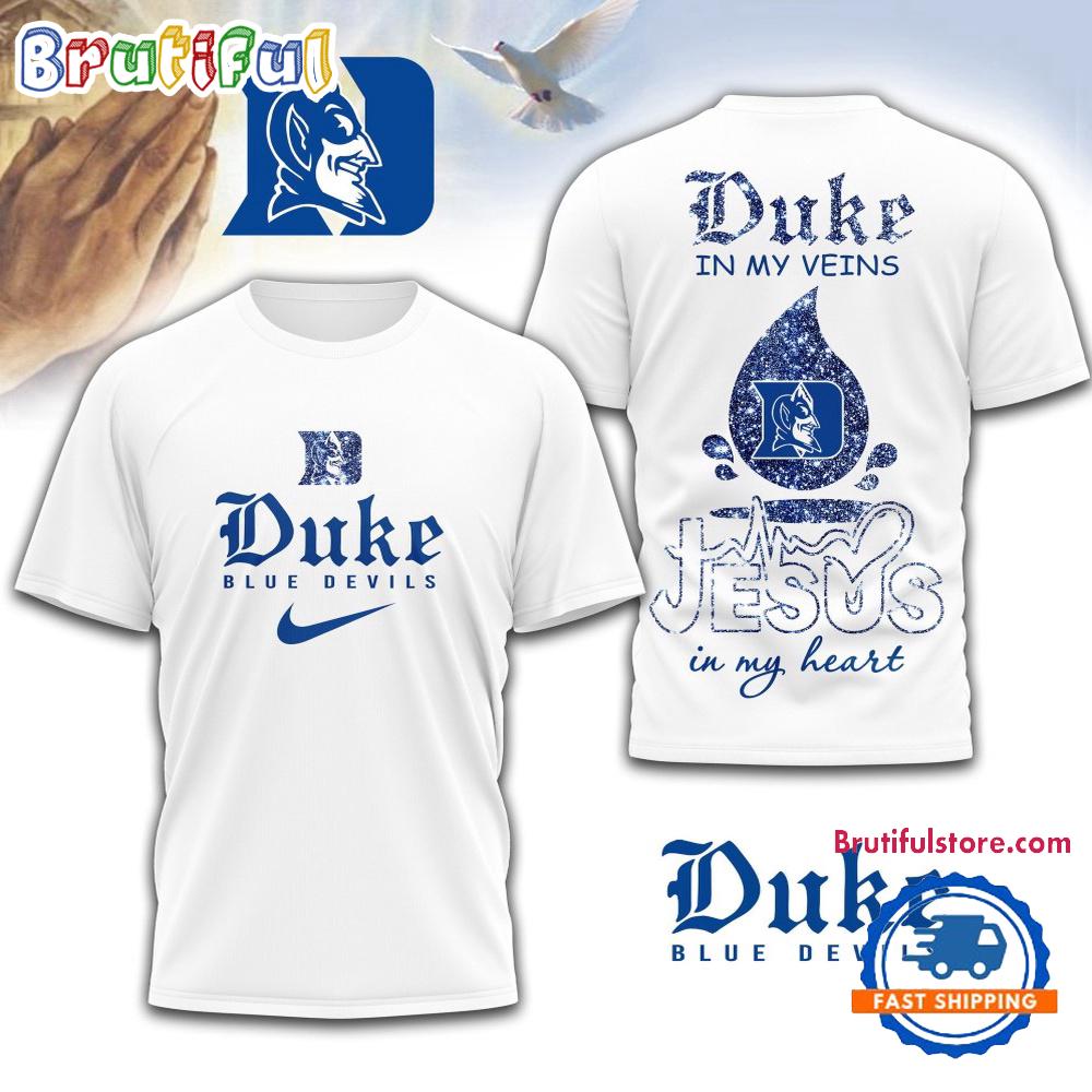 Duke Blue Devils Jesus In My Heart Unissex 3D Shirt