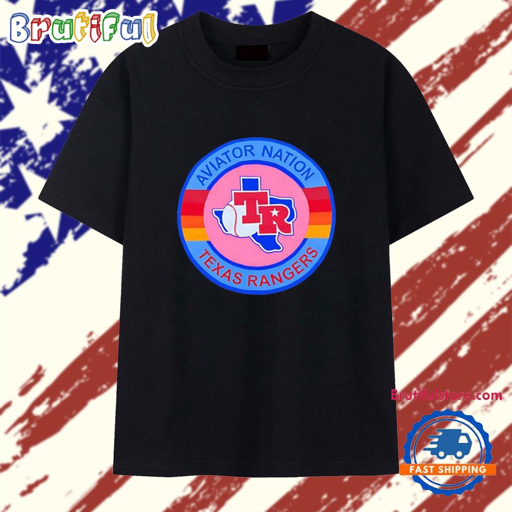 exas Rangers Aviator Nation x MLB Pink Logo T Shirt