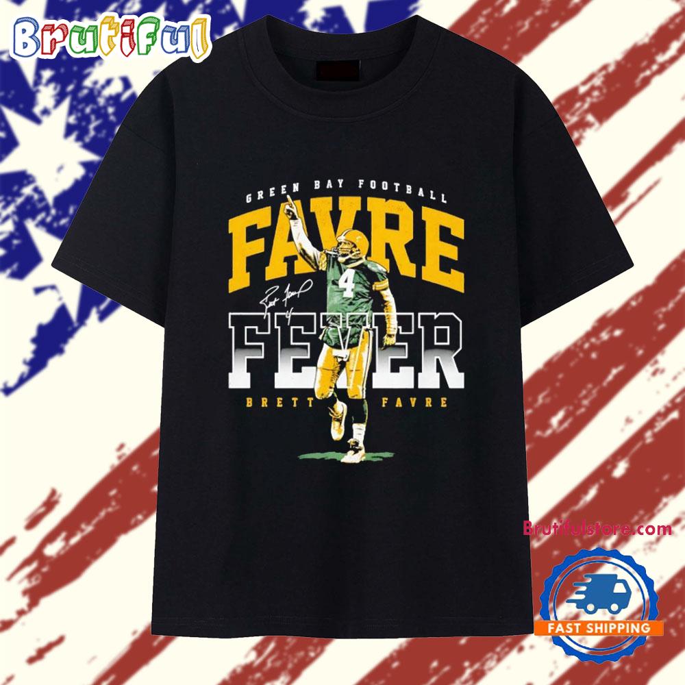 Favre Fever Green Bay Packers Football Brett Favre #4 signature T Shirt