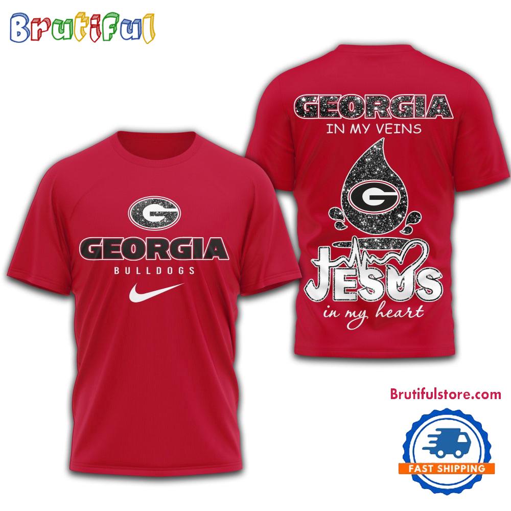 Georgia Bulldogs Jesus In My Heart All Over Print Shirt