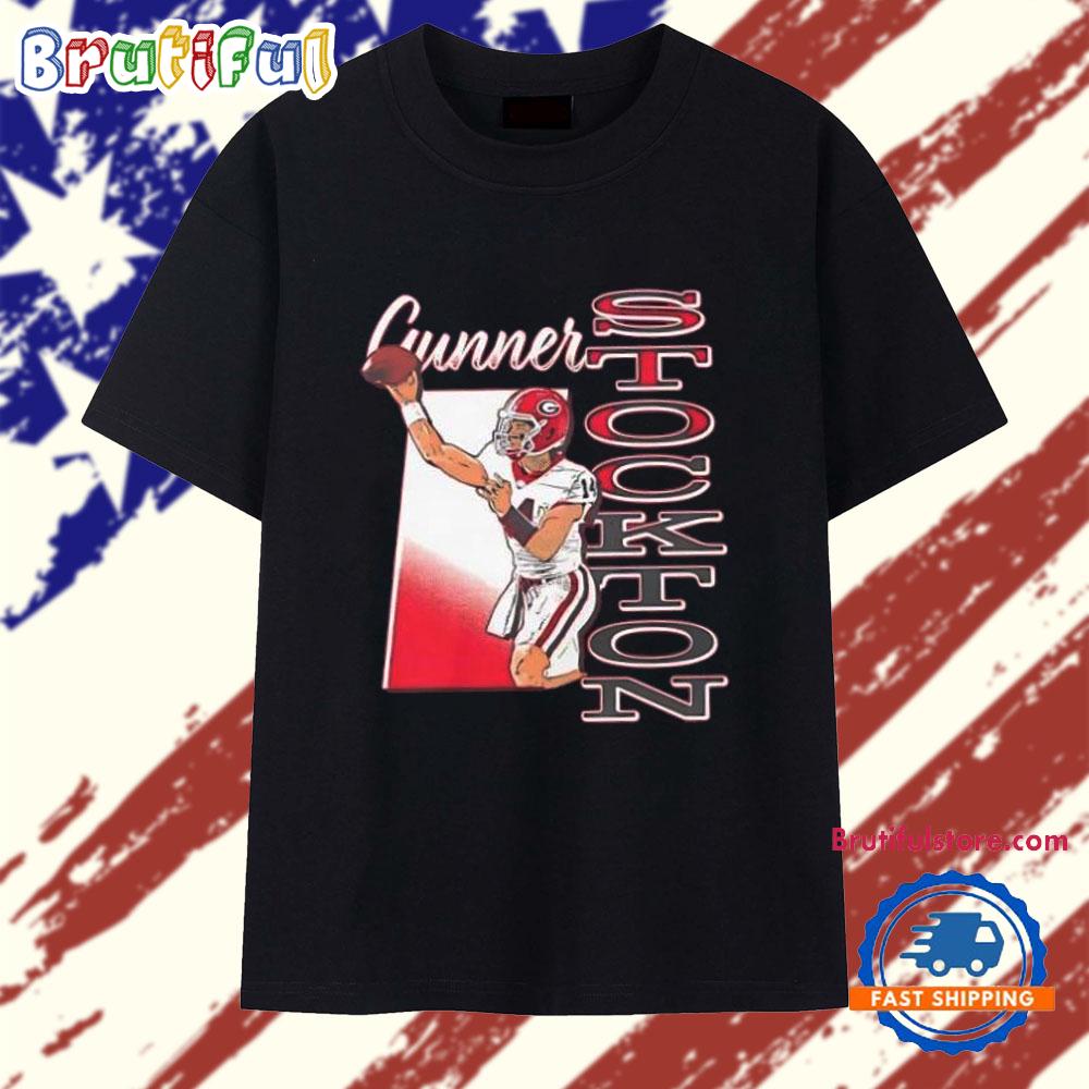 Gunner Stockton portrait Georgia Bulldogs T Shirt