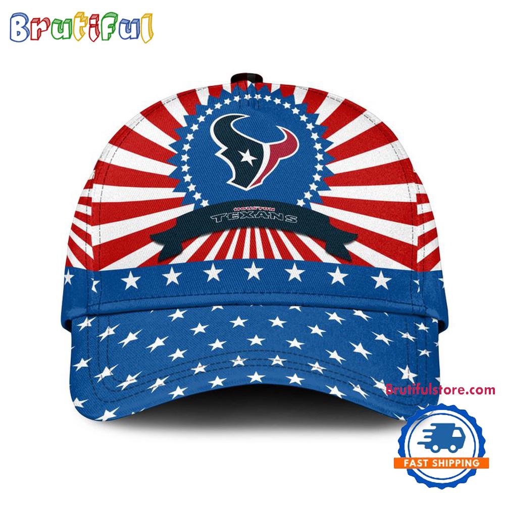 Houston Texans American Flag Pattern Independence Day Baseball Cap