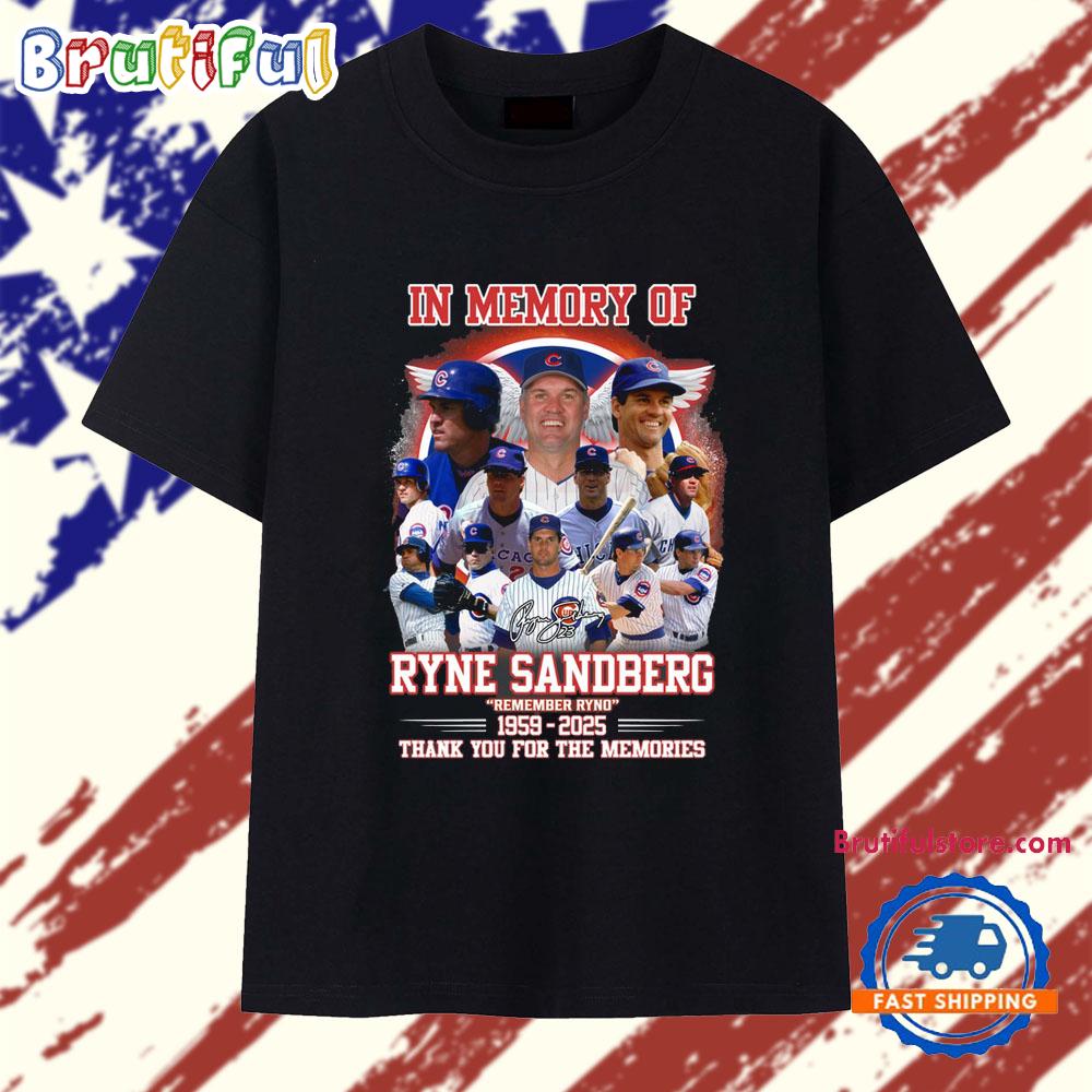 In Memory Of Ryne Sandberg Remember Ryno 1959-2025 T Shirt