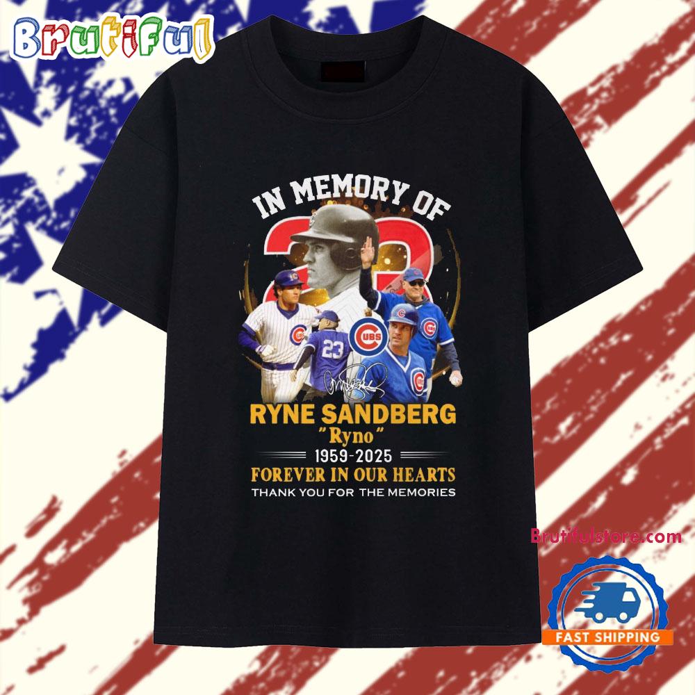 In Memory Of Ryne Sandberg Ryno Chicago Cubs 1959-2025 T Shirt