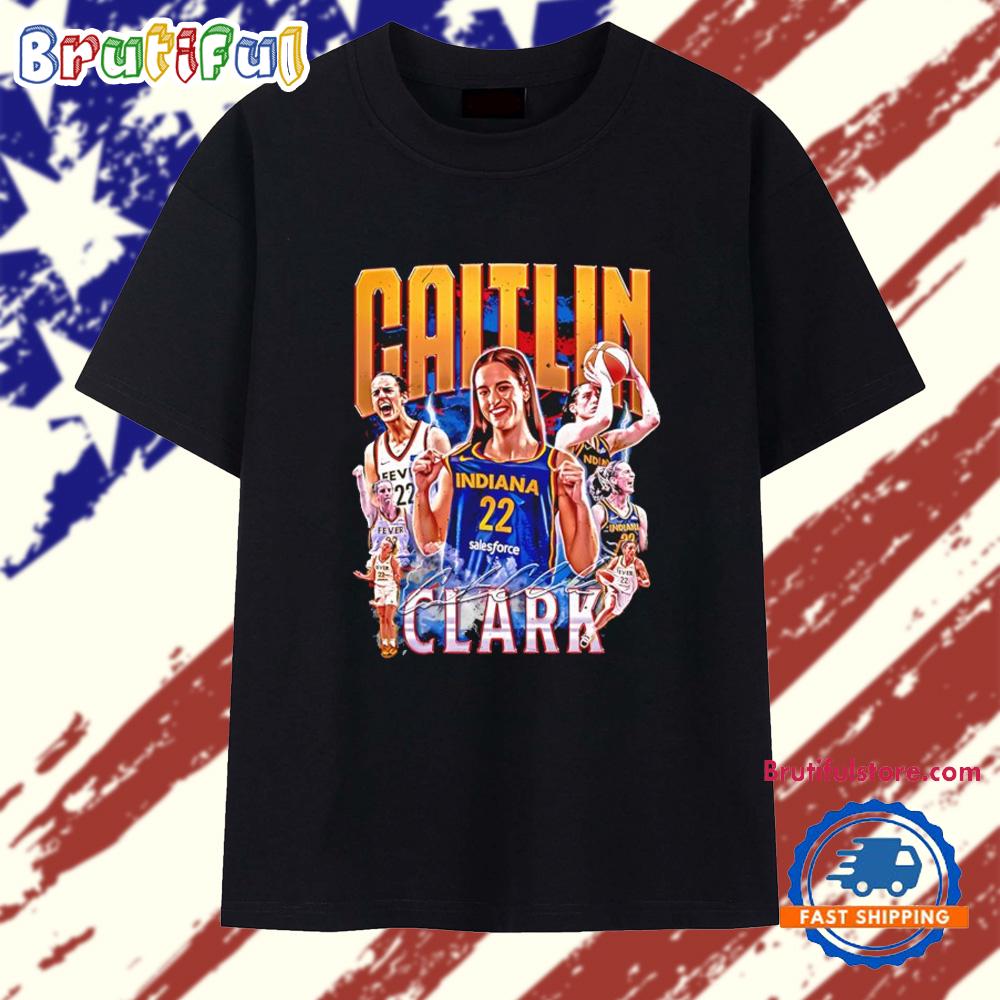 Indiana Fever Caitlin Clark Signature Vintage New T Shirt