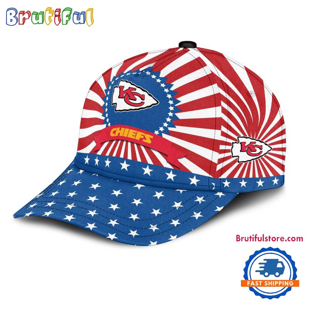 Kansas City Chiefs American Flag Pattern Independence Day Baseball Cap