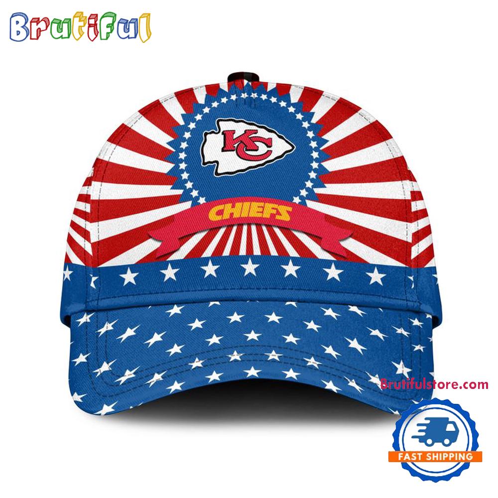 Kansas City Chiefs American Flag Pattern Independence Day Baseball Cap