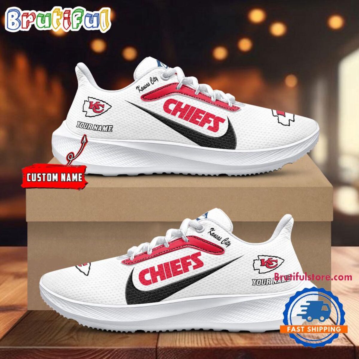 Kansas City Chiefs Personalized Lightweight Patch Decor Running