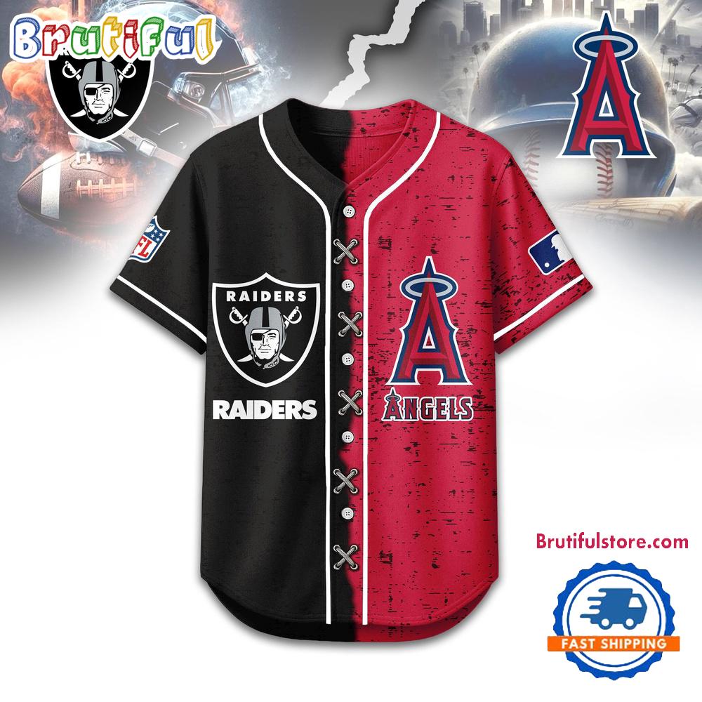 Las Vegas Raiders x Los Angeles Angels Sporty Baseball Jersey