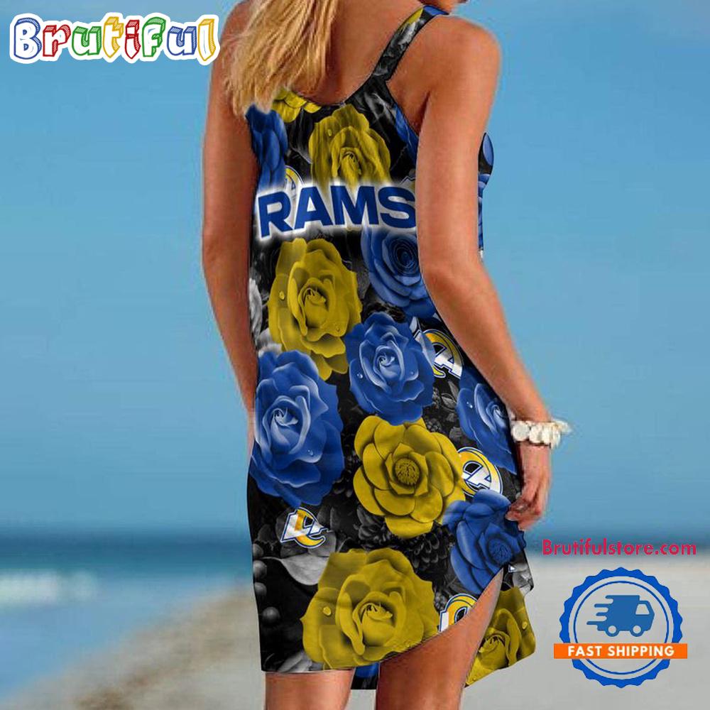 Los Angeles Rams Flower Women’s Summer Beach Sling Dress