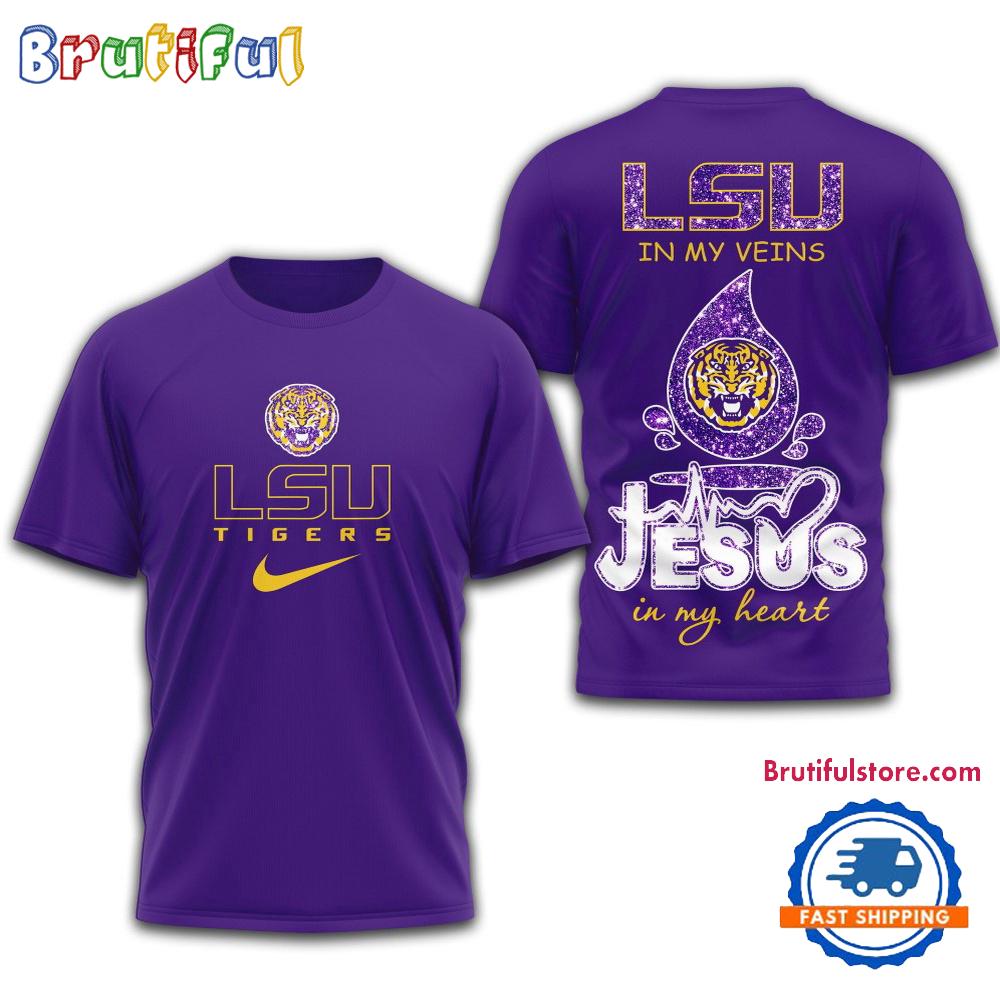 LSU Tigers Jesus In My Heart All Over Print Shirt