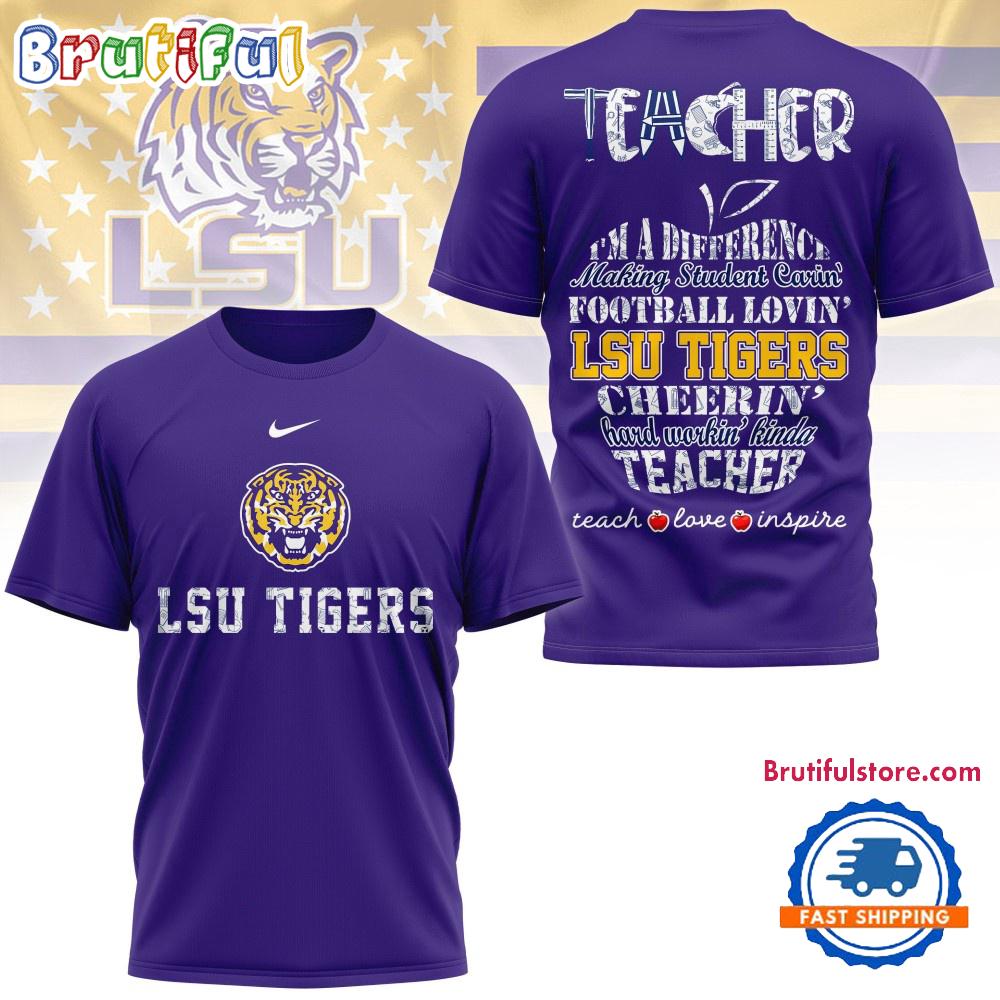 LSU Tigers Teacher Teach Love Inspire All Over Print Shirt