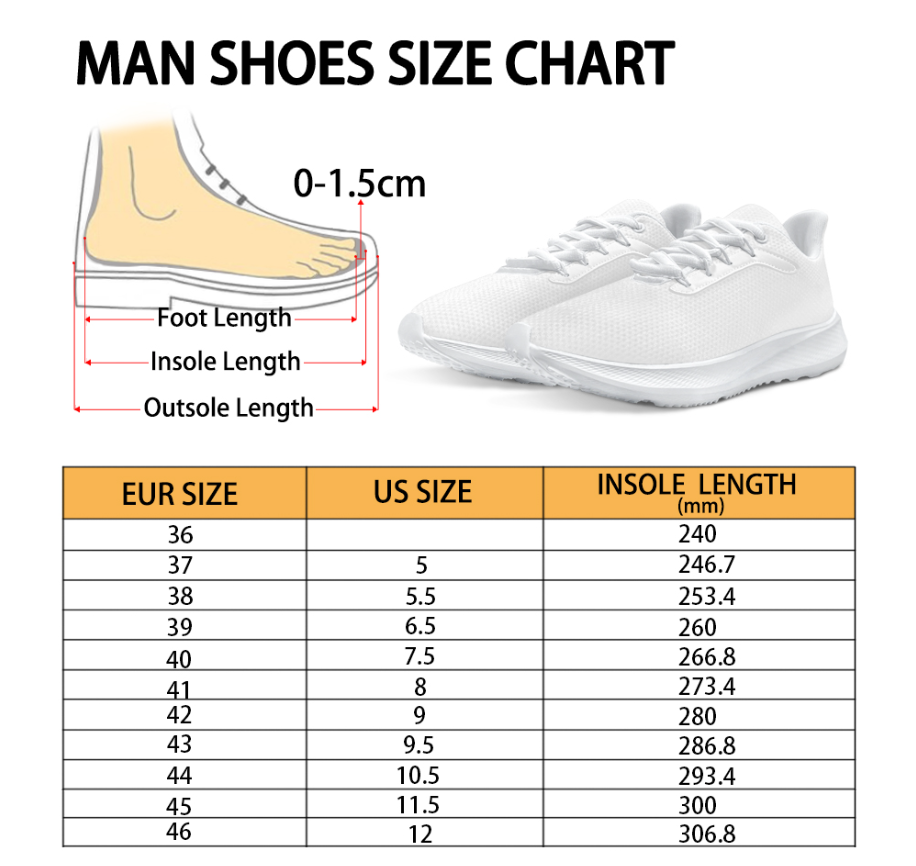 manshoes size chart