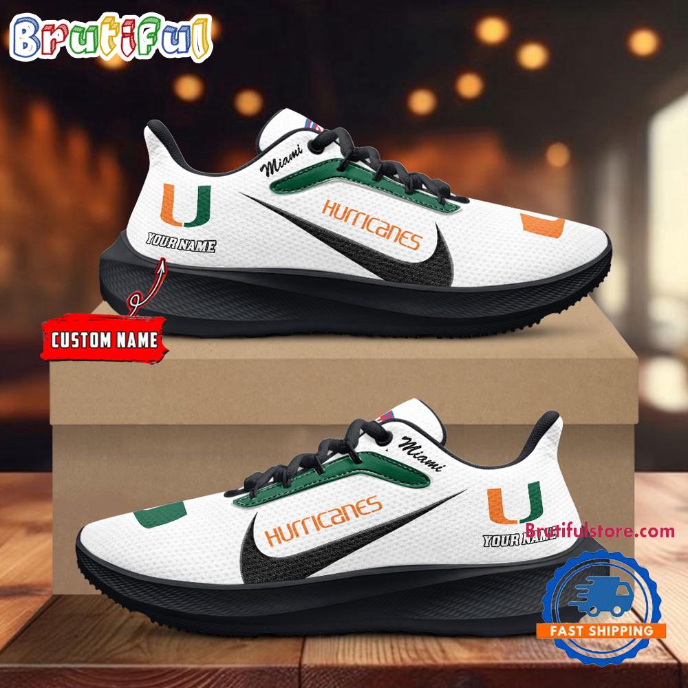 Miami Hurricanes Personalized Lightweight Patch Decor Running Shoes Sneaker