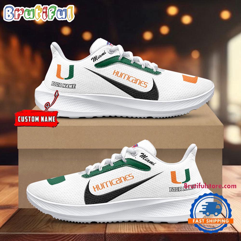 Miami Hurricanes Personalized Lightweight Patch Decor Running Shoes Sneaker