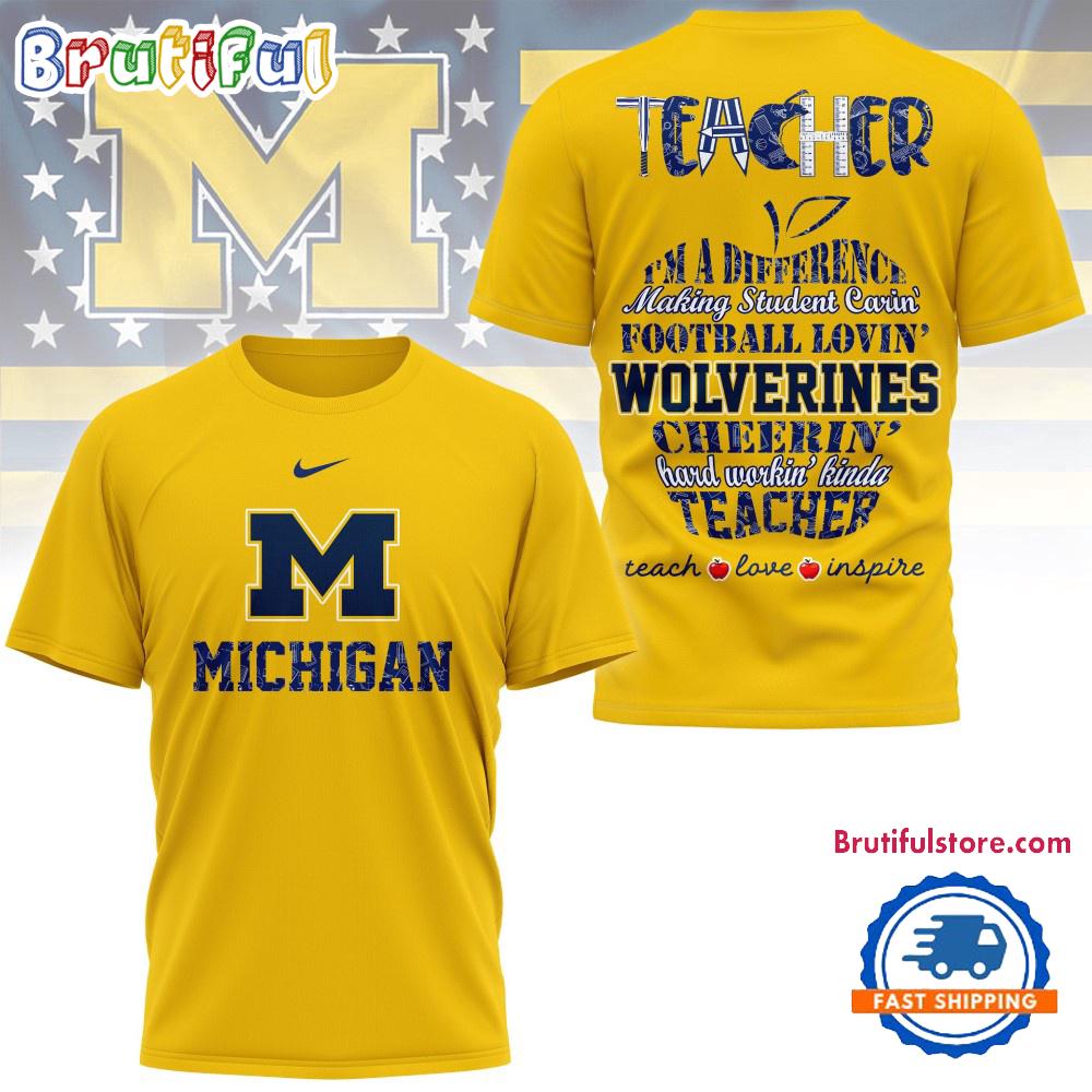 Michigan Wolverines Teacher Pride 2025 Unisex 3D Shirt