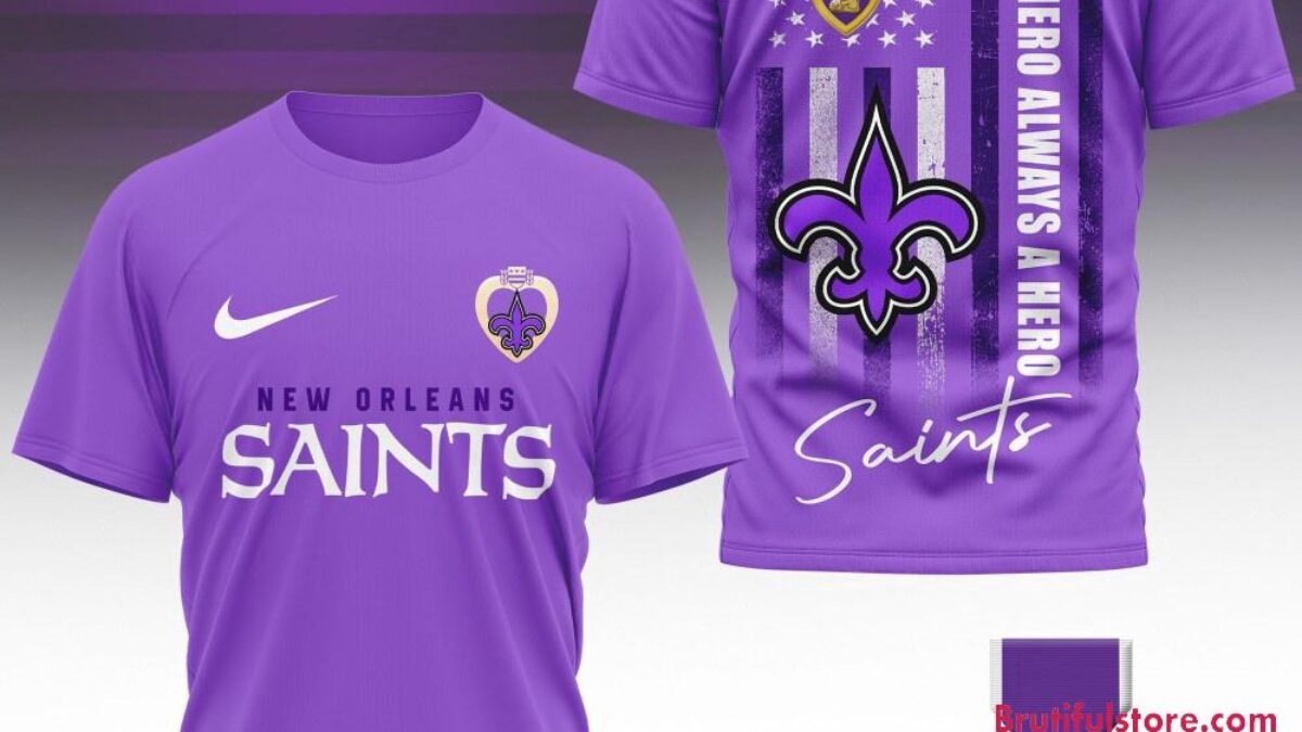 New Orleans Saints National Purple Heart Day Limited Edition 3D Shirt