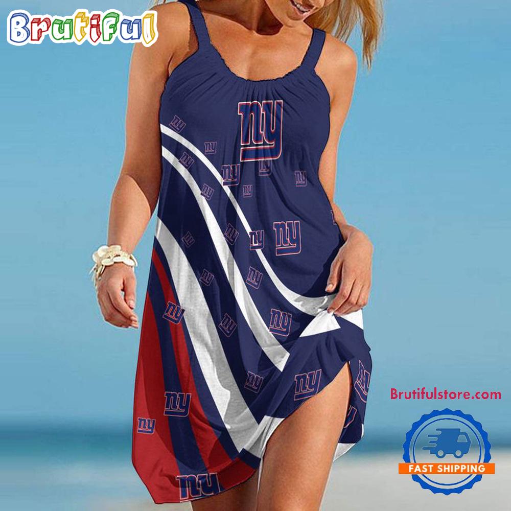 New York Giants USA Independence Day Women's Summer Beach Sling Dress