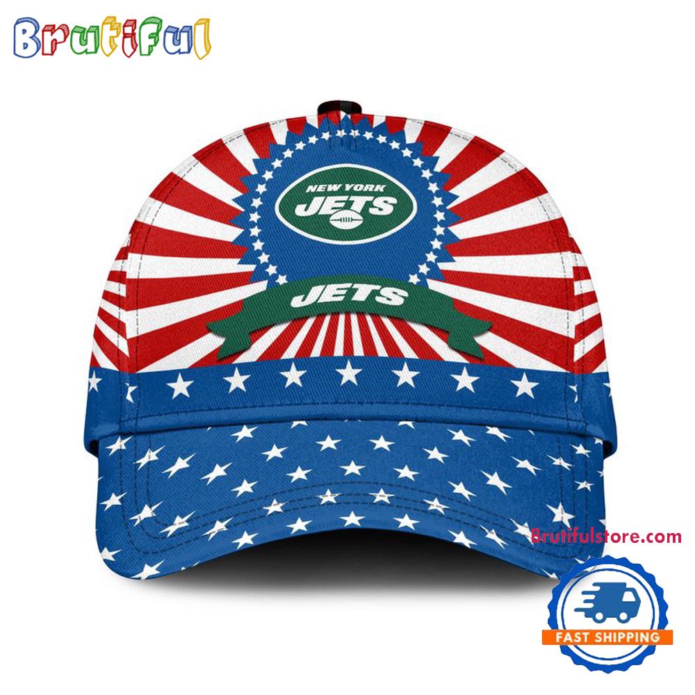 New York Jets American Flag Pattern Independence Day Baseball Cap